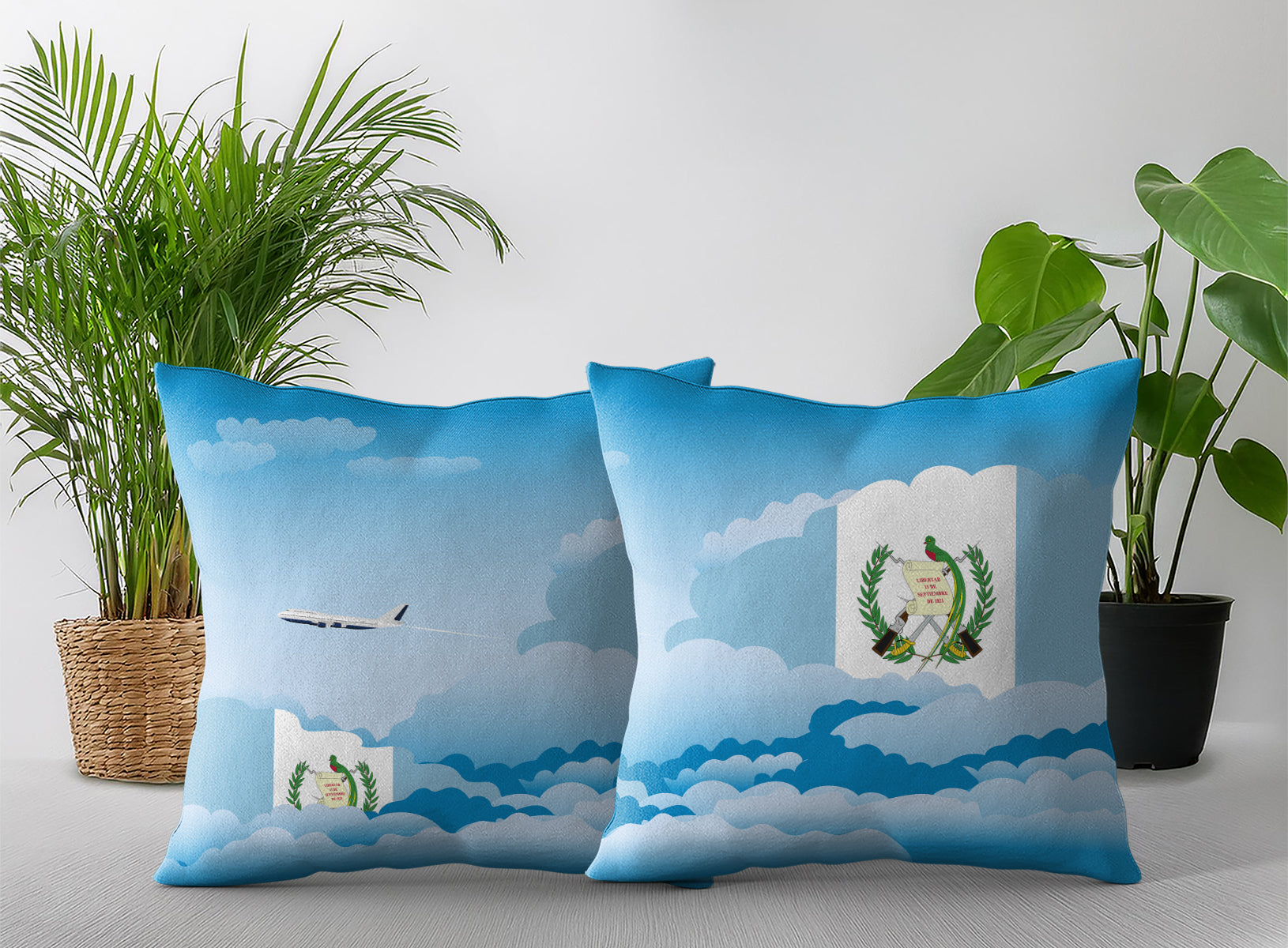 Guatemala Day Clouds Pillow Case and Pillow Throw