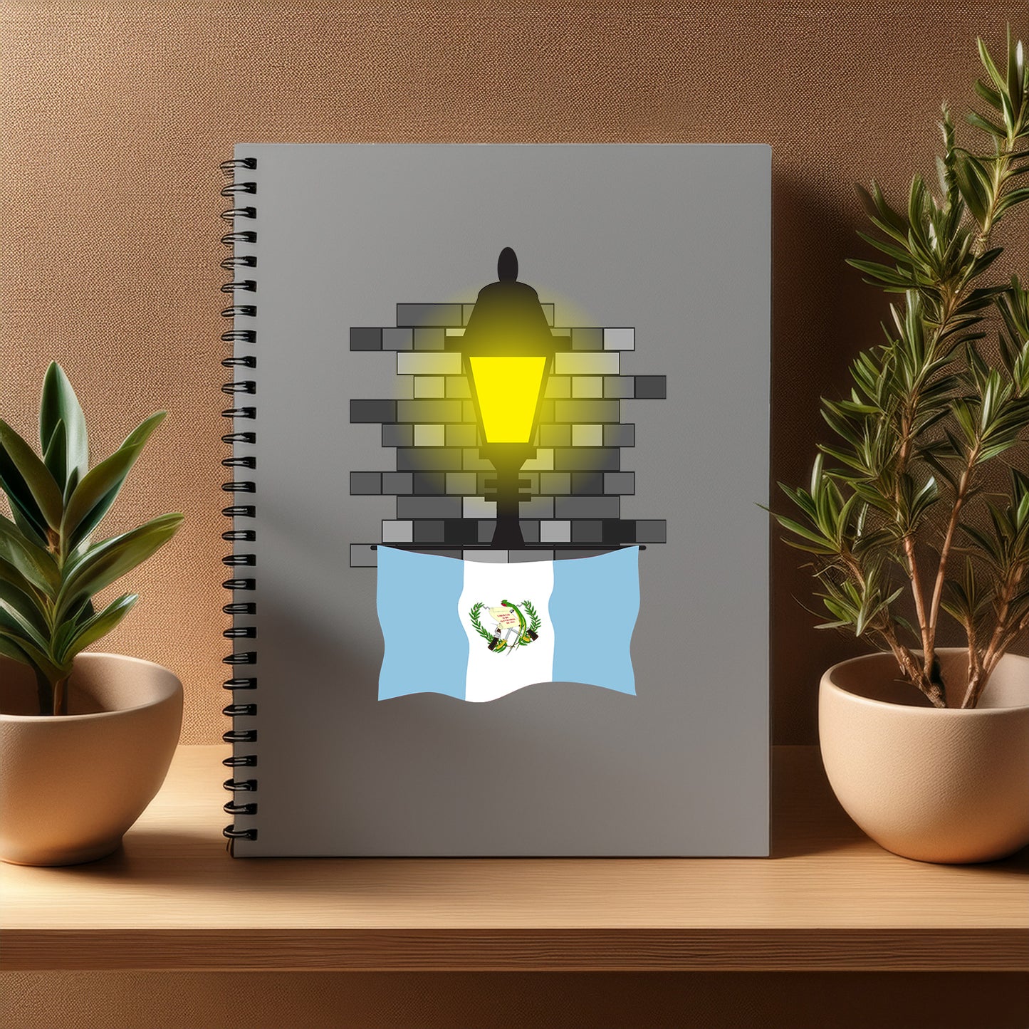 Guatemala  Street Lamp Bricks Notebook