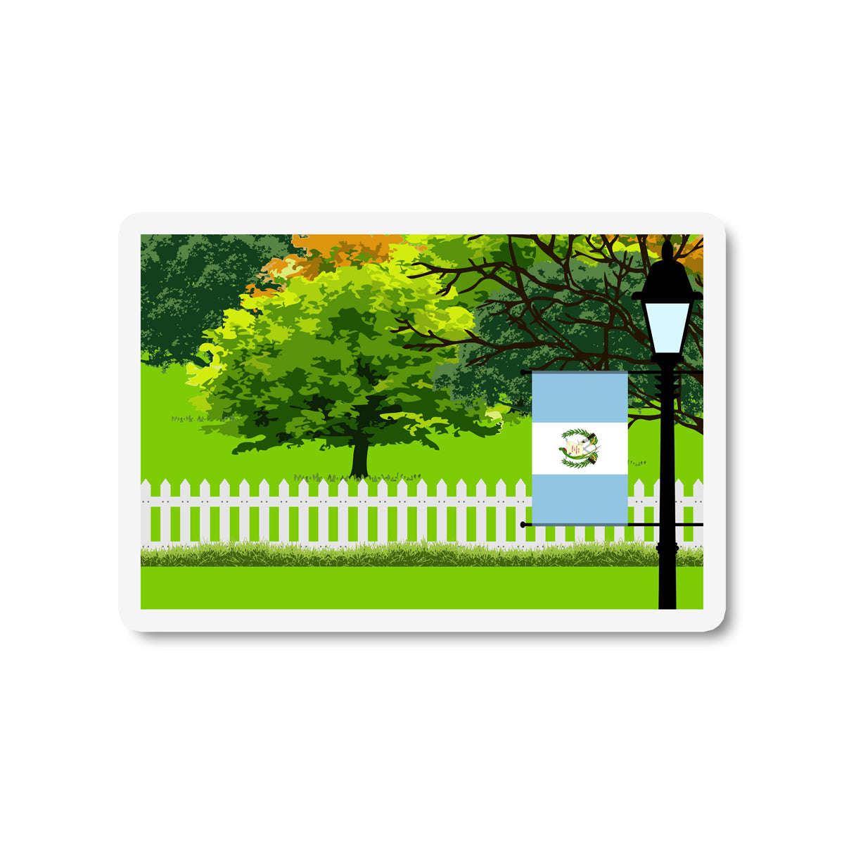 Guatemala Trees Street Lamp Fridge Magnet