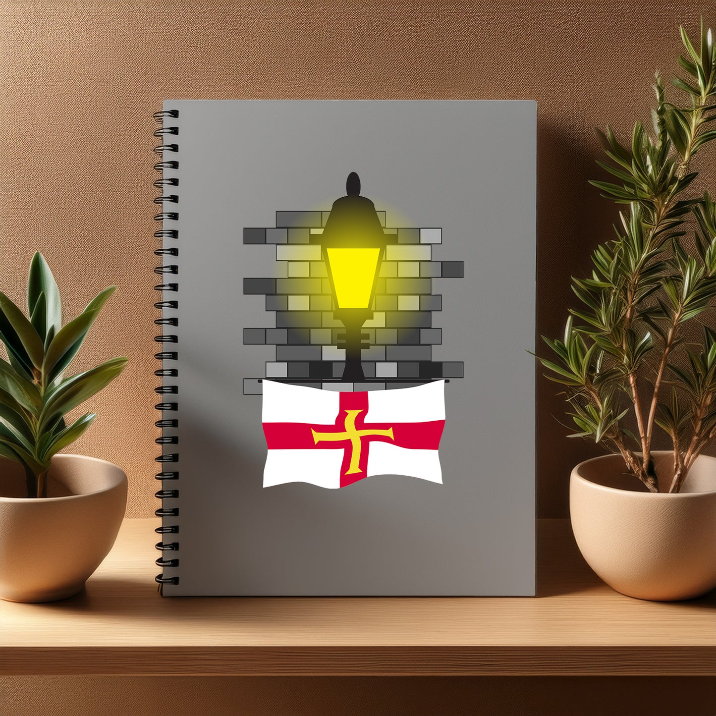 Guernsey  Street Lamp Bricks Notebook
