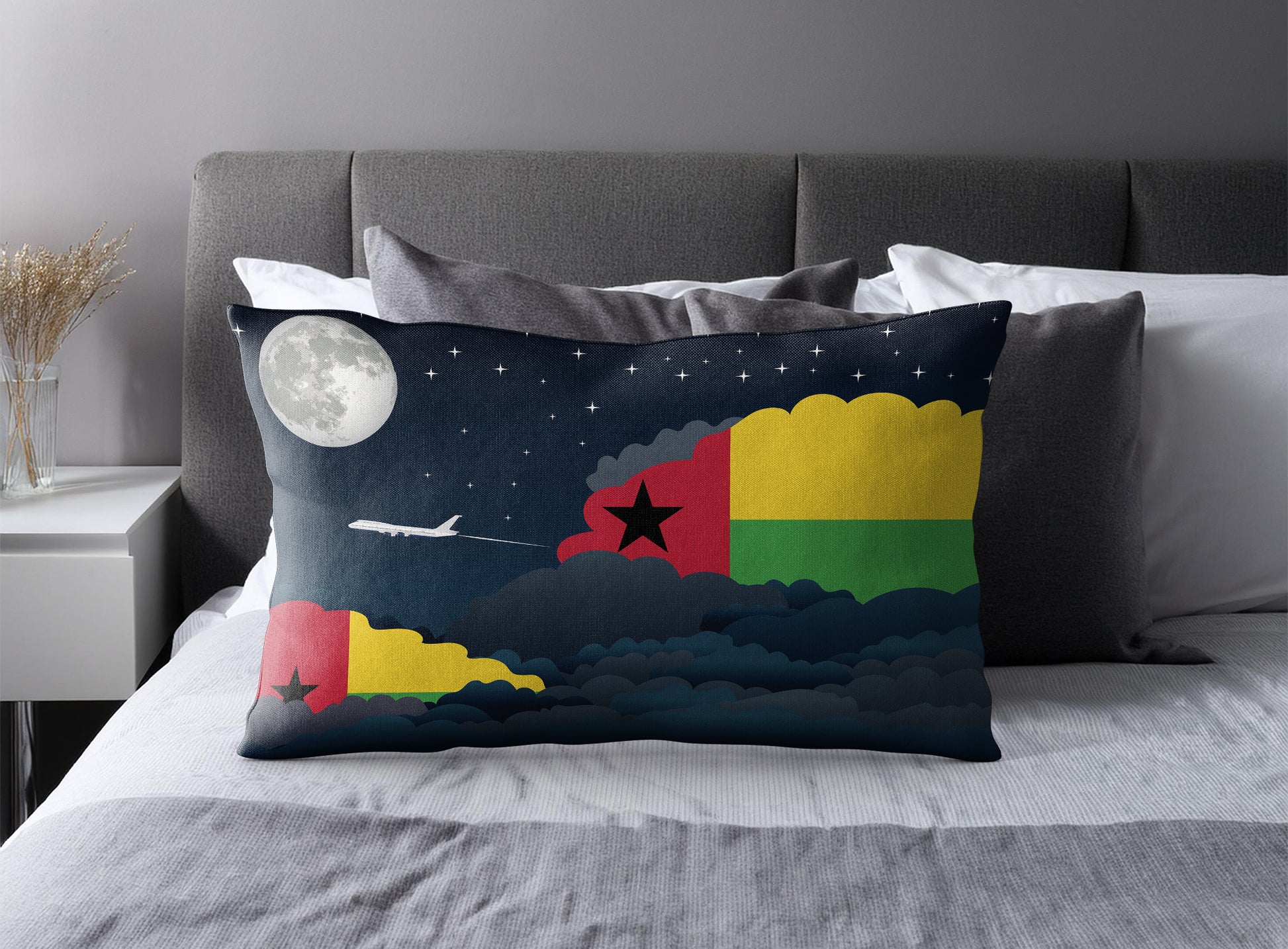Guinea Bissau Night Clouds Pillow Case and Pillow Throw