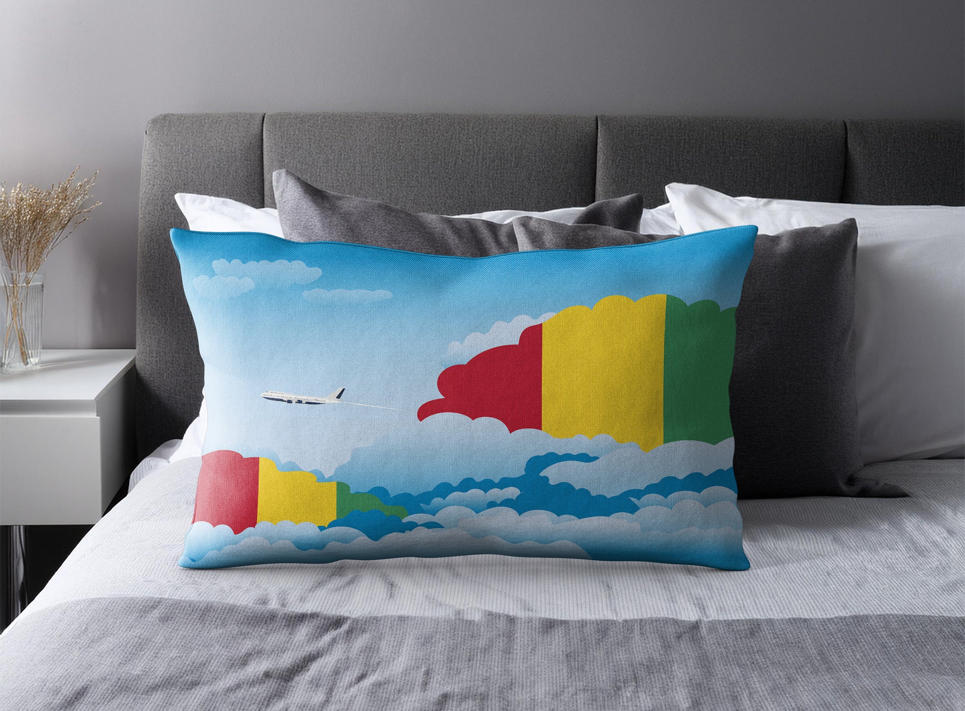 Guinea Day Clouds Pillow Case and Pillow Throw