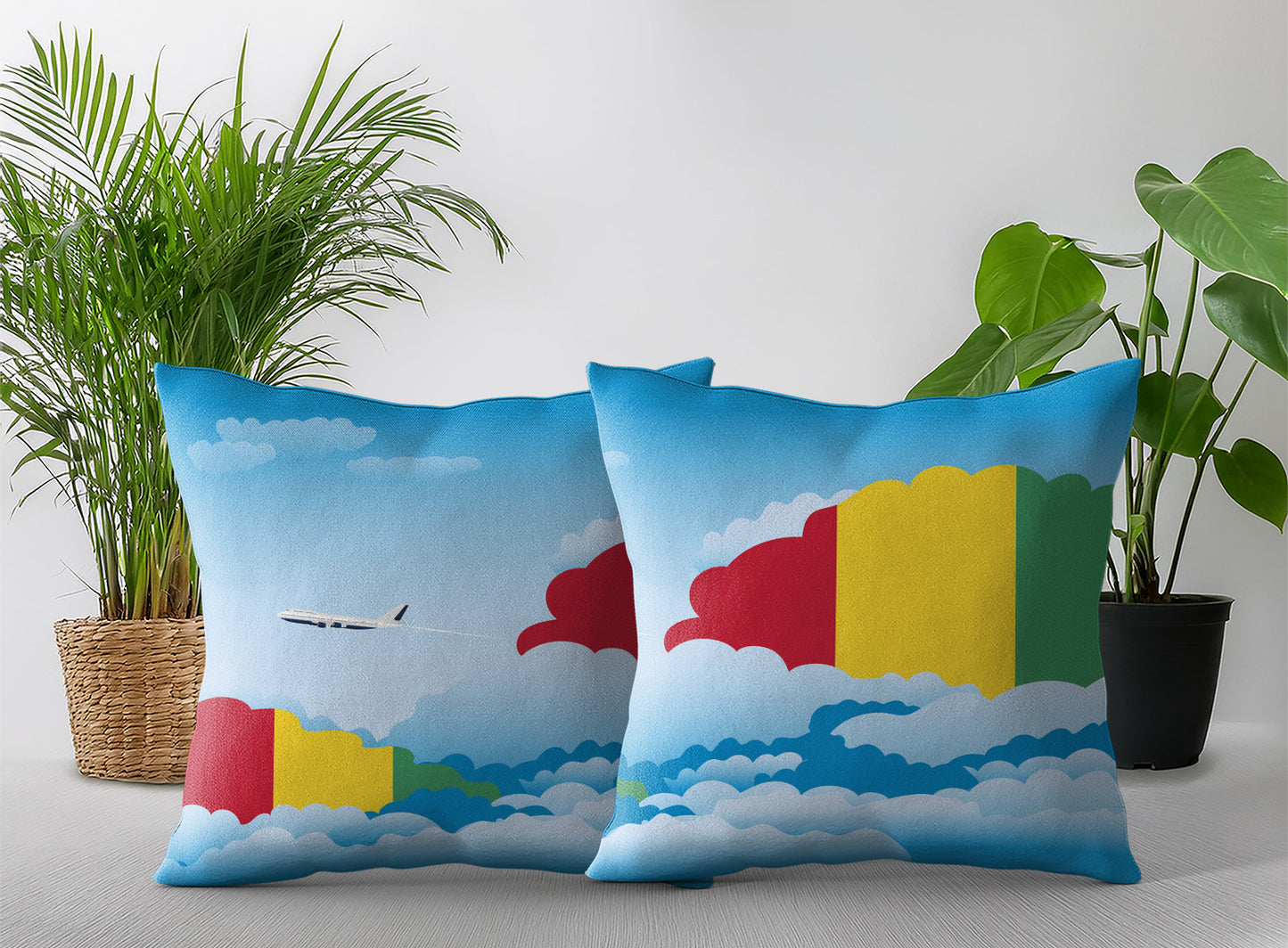Guinea Day Clouds Pillow Case and Pillow Throw