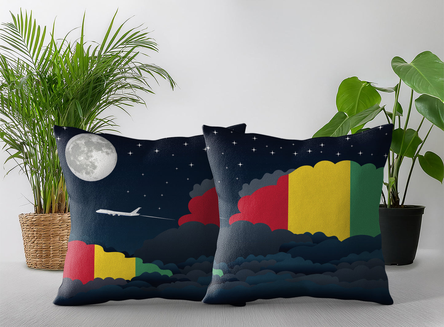 Guinea Night Clouds Pillow Case and Pillow Throw
