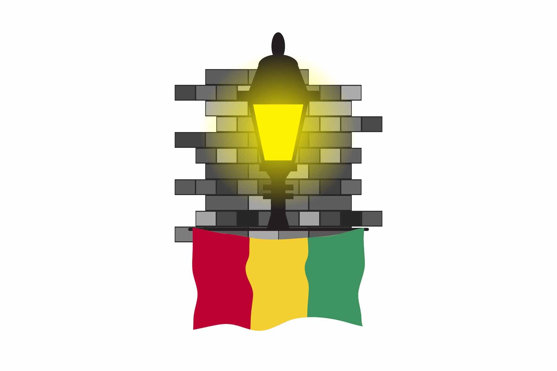 Guinea Street Lamp Bricks Fridge Magnet