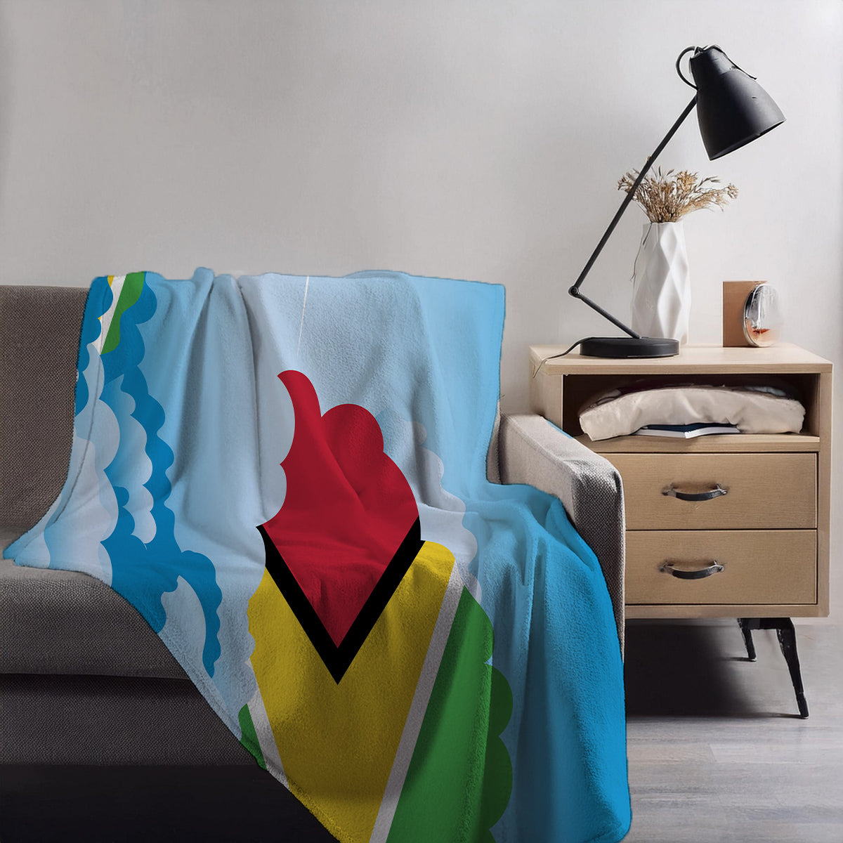 Guyana Day Clouds Blanket Throw