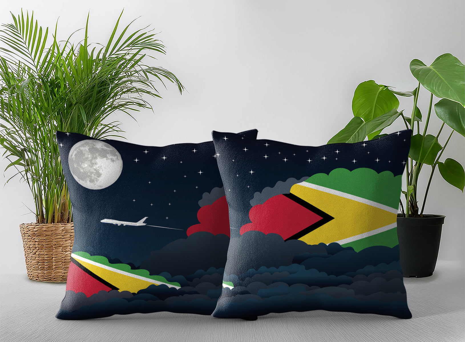 Guyana Night Clouds Pillow Case and Pillow Throw