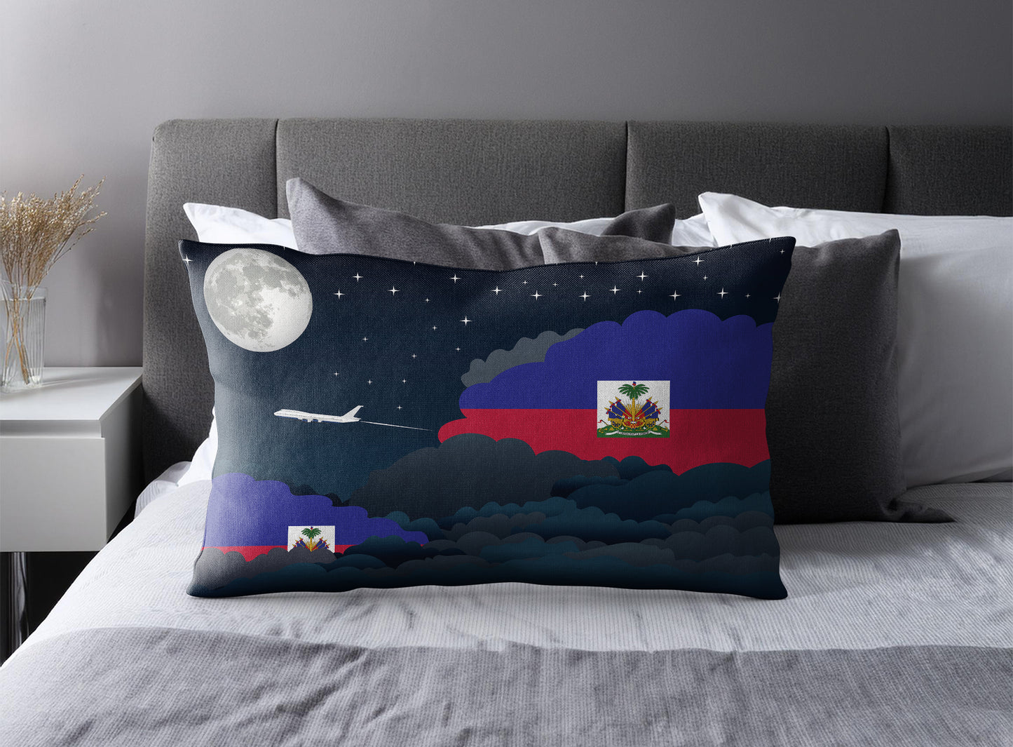 Haiti Night Clouds Pillow Case and Pillow Throw