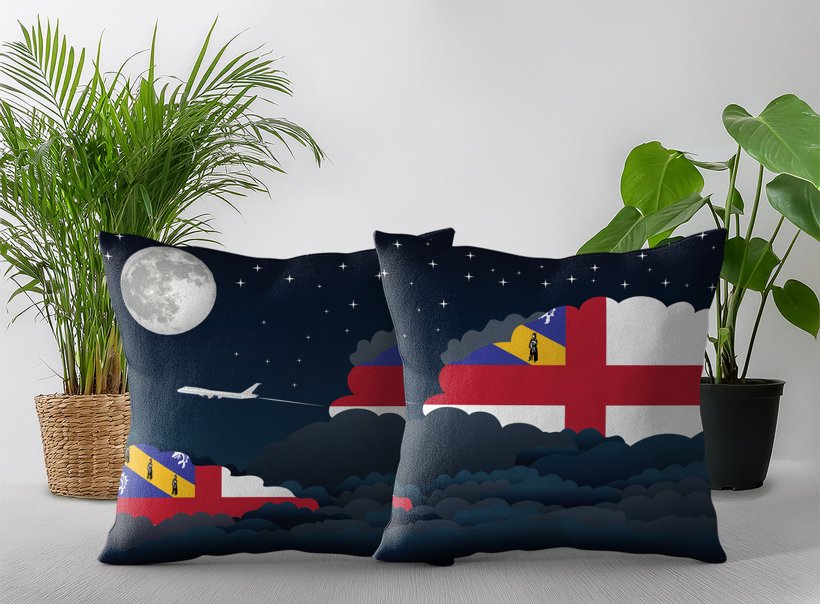 Herm Night Clouds Pillow Case and Pillow Throw