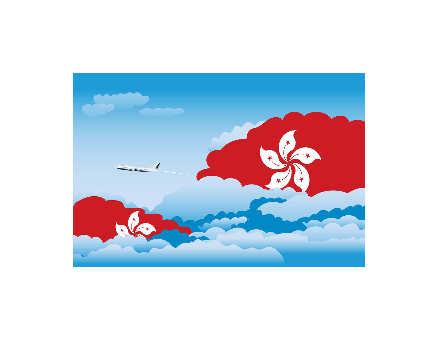 Hong Kong Day Clouds Blanket Throw