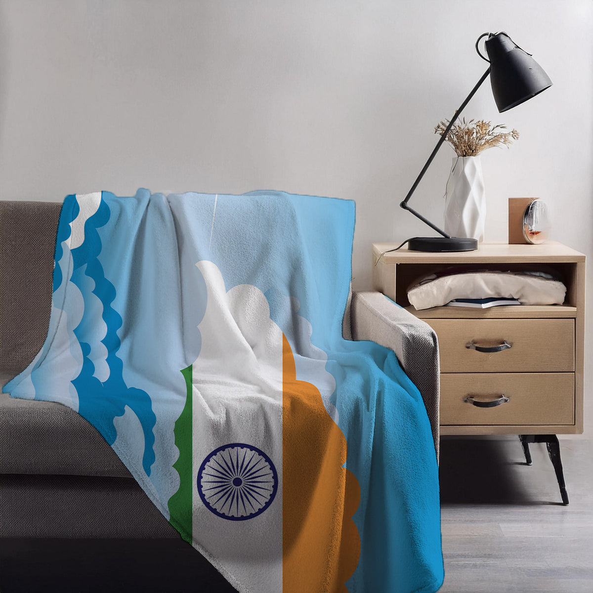 India Day Clouds Blanket Throw