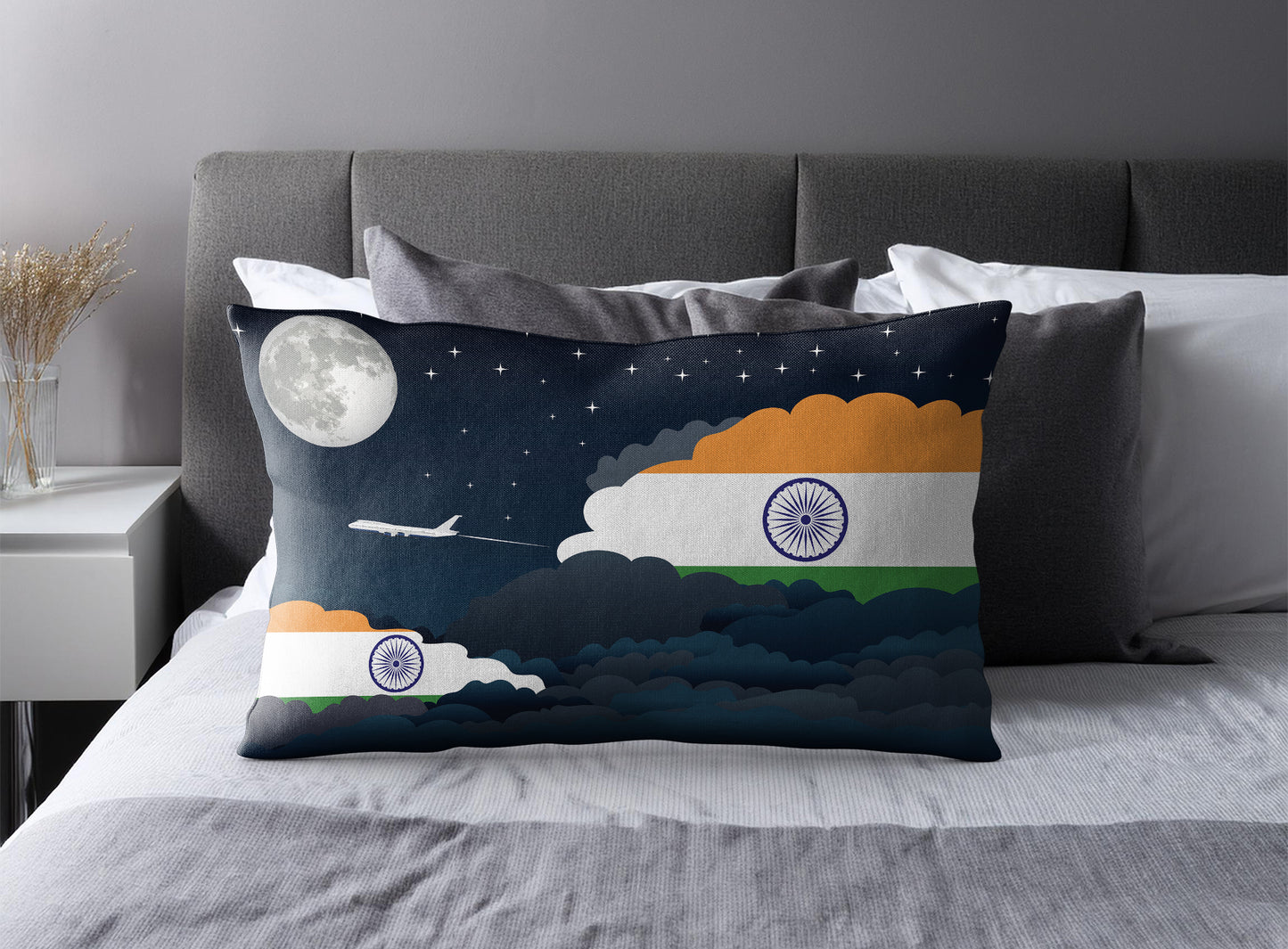 India Night Clouds Pillow Case and Pillow Throw