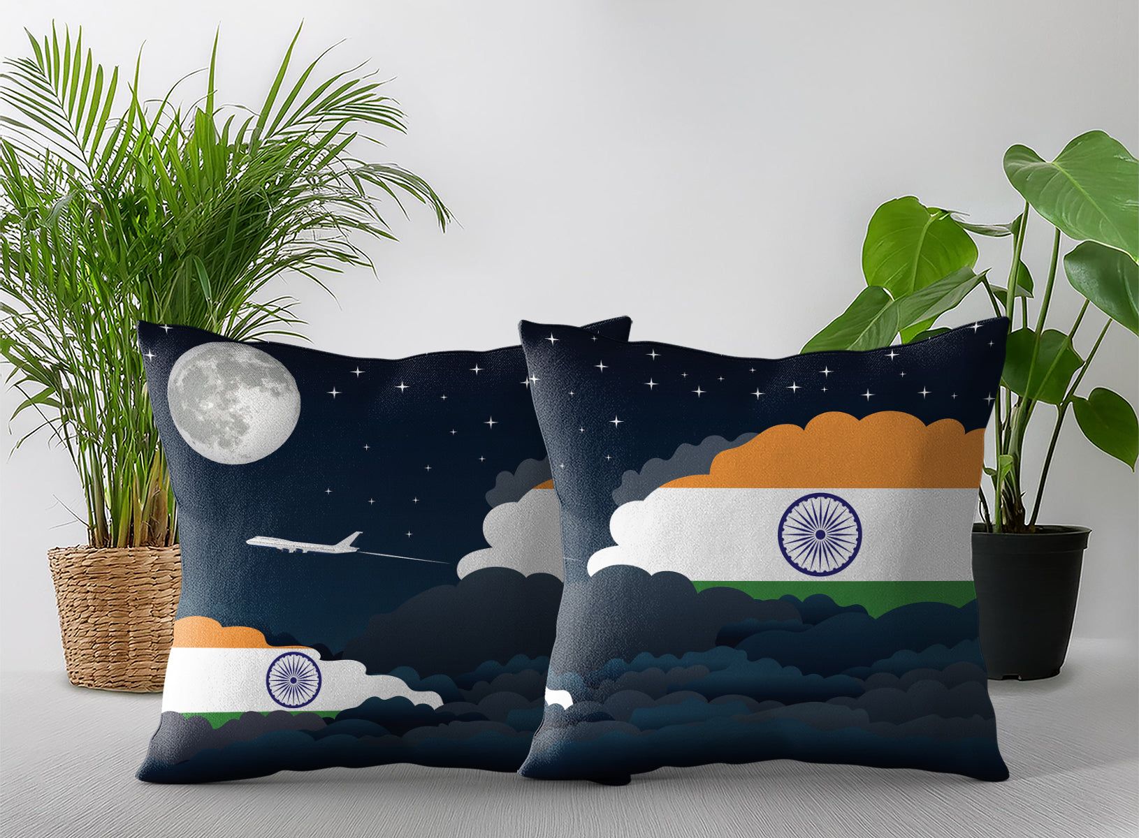 India Night Clouds Pillow Case and Pillow Throw
