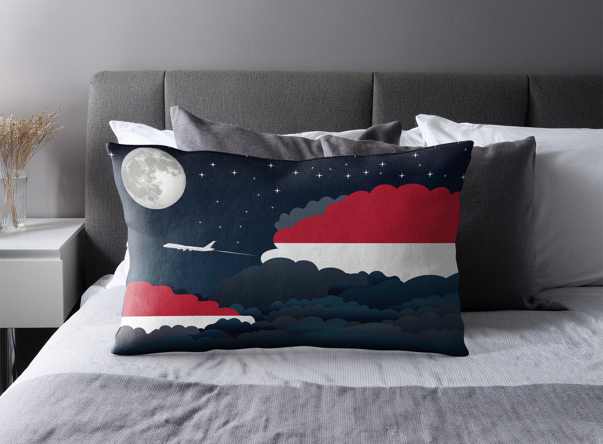 Indonesia Night Clouds Pillow Case and Pillow Throw