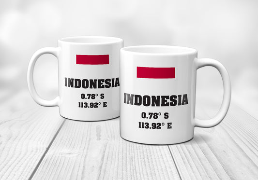 Indonesia Laitutude Longitude Mug