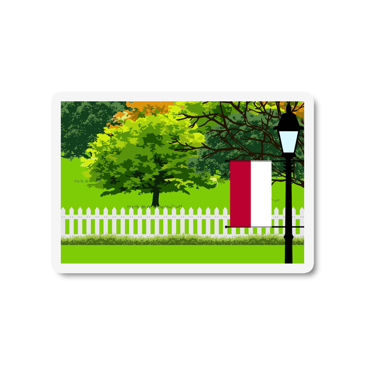 Indonesia Trees Street Lamp Fridge Magnet