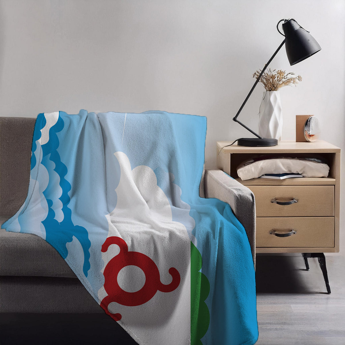 Ingushetia Day Clouds Blanket Throw