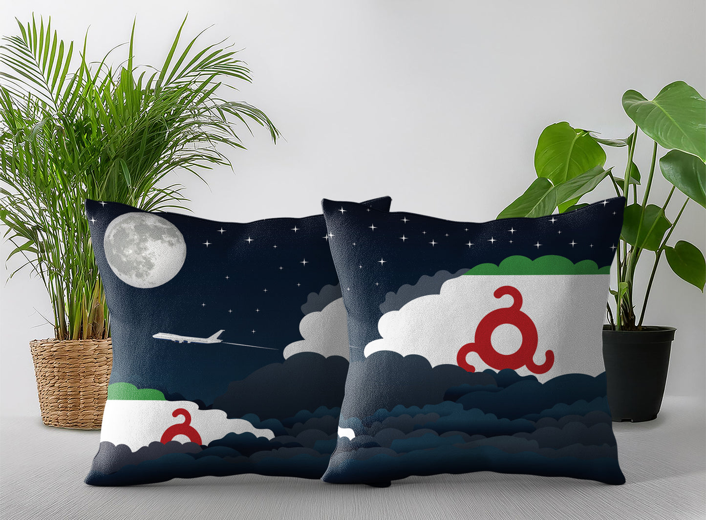 Ingushetia Night Clouds Pillow Case and Pillow Throw