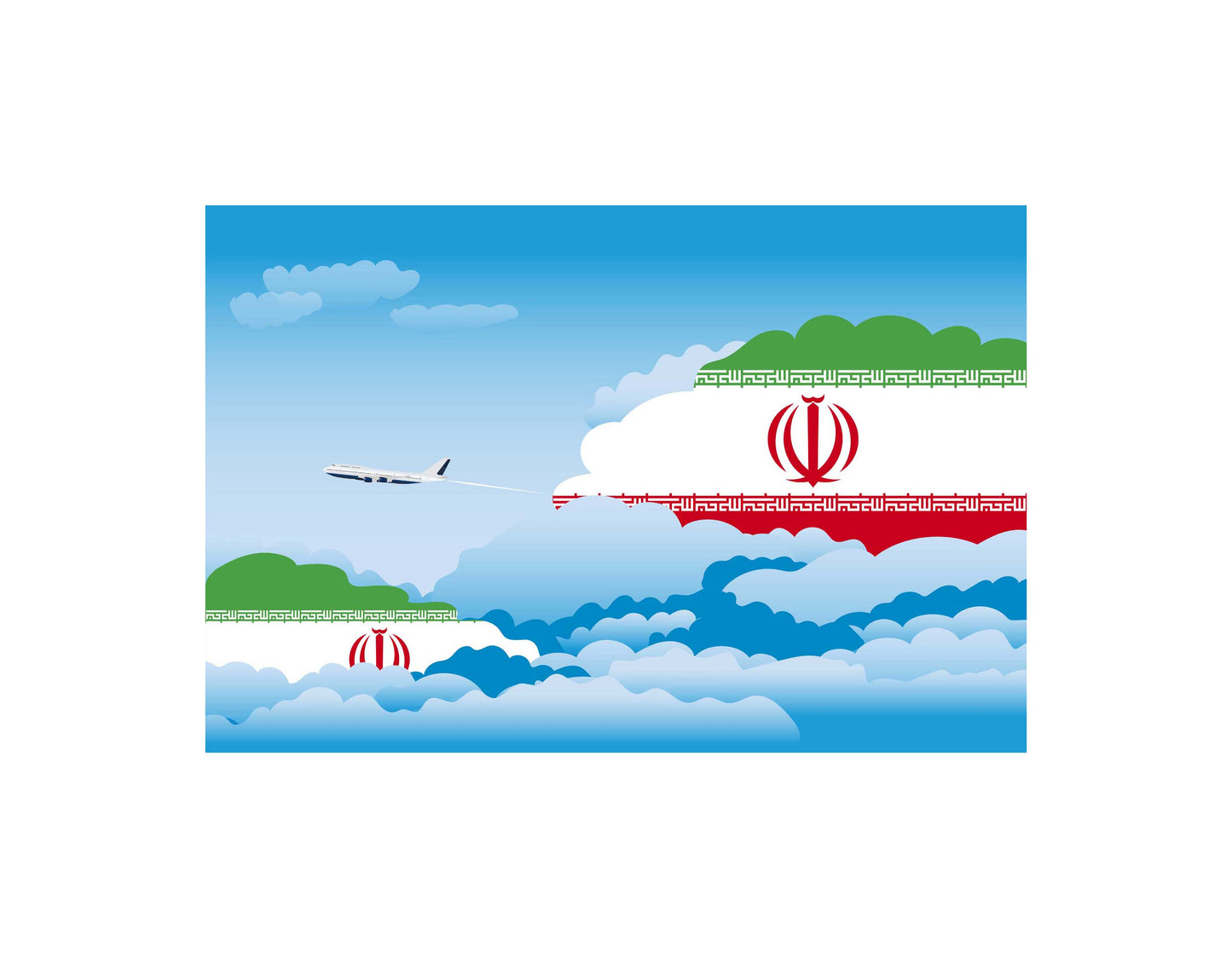 Iran Day Clouds Blanket Throw