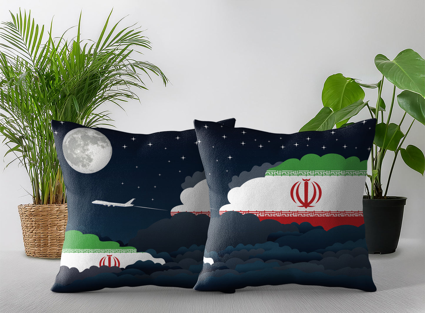 Iran Night Clouds Pillow Case and Pillow Throw