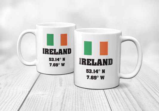 Ireland Laitutude Longitude Mug