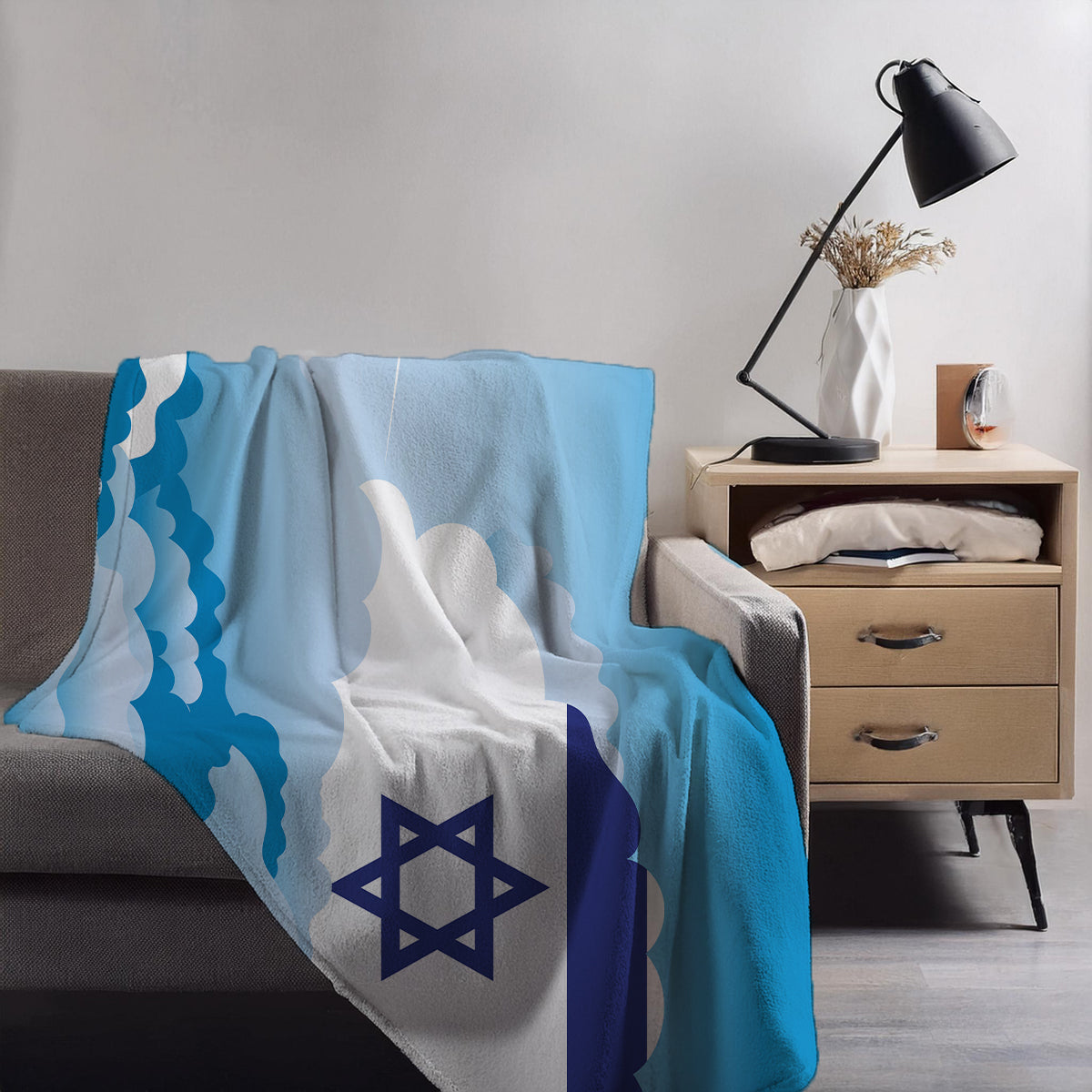 Israel Day Clouds Blanket Throw