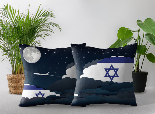 Israel Night Clouds Pillow Case and Pillow Throw