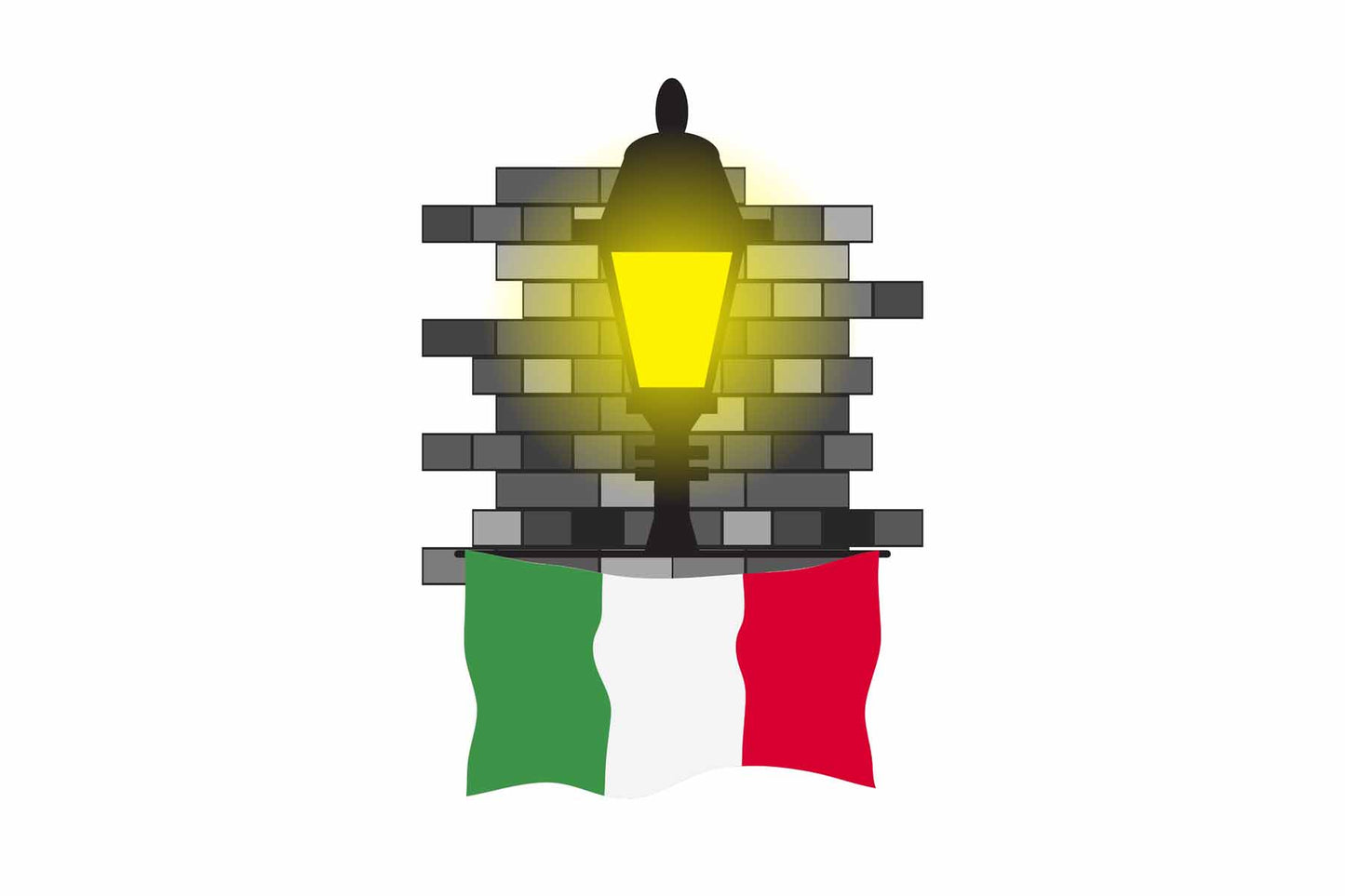 Italy Street Lamp Bricks Sticker