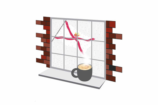 Jersey Coffee Rain Window Sticker