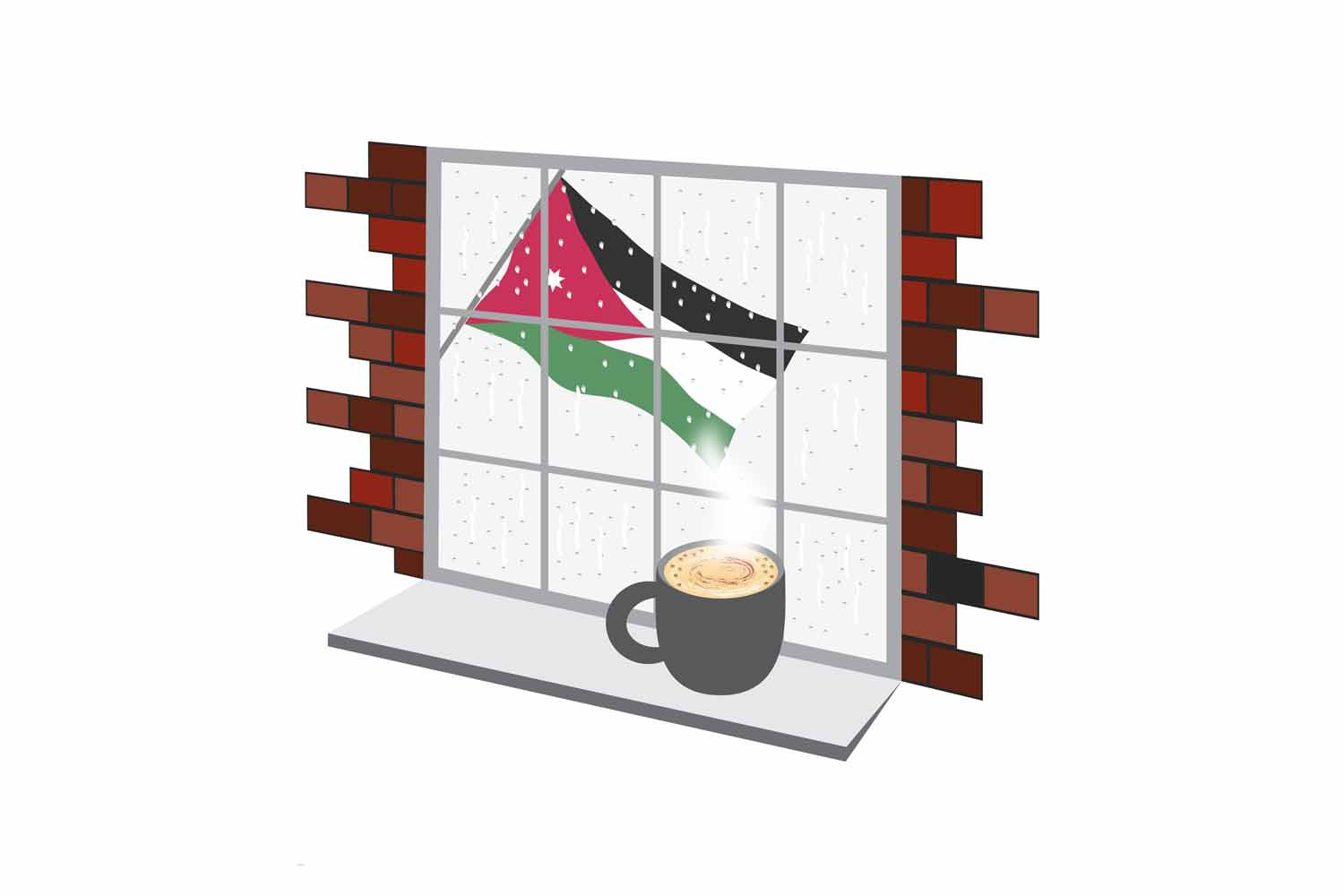 Jordan Coffee Rain Window Sticker