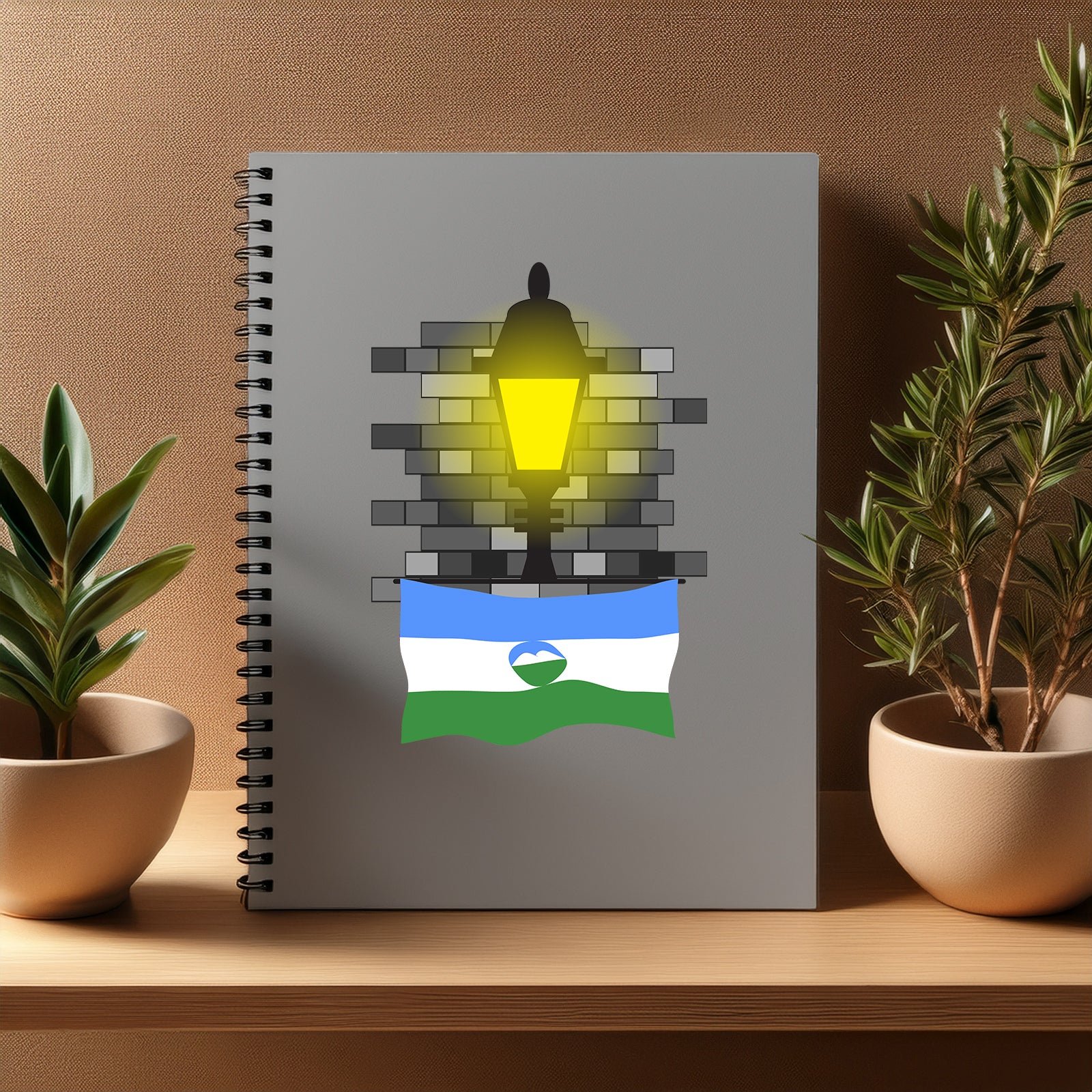 Kabardino Balkaria  Street Lamp Bricks Notebook
