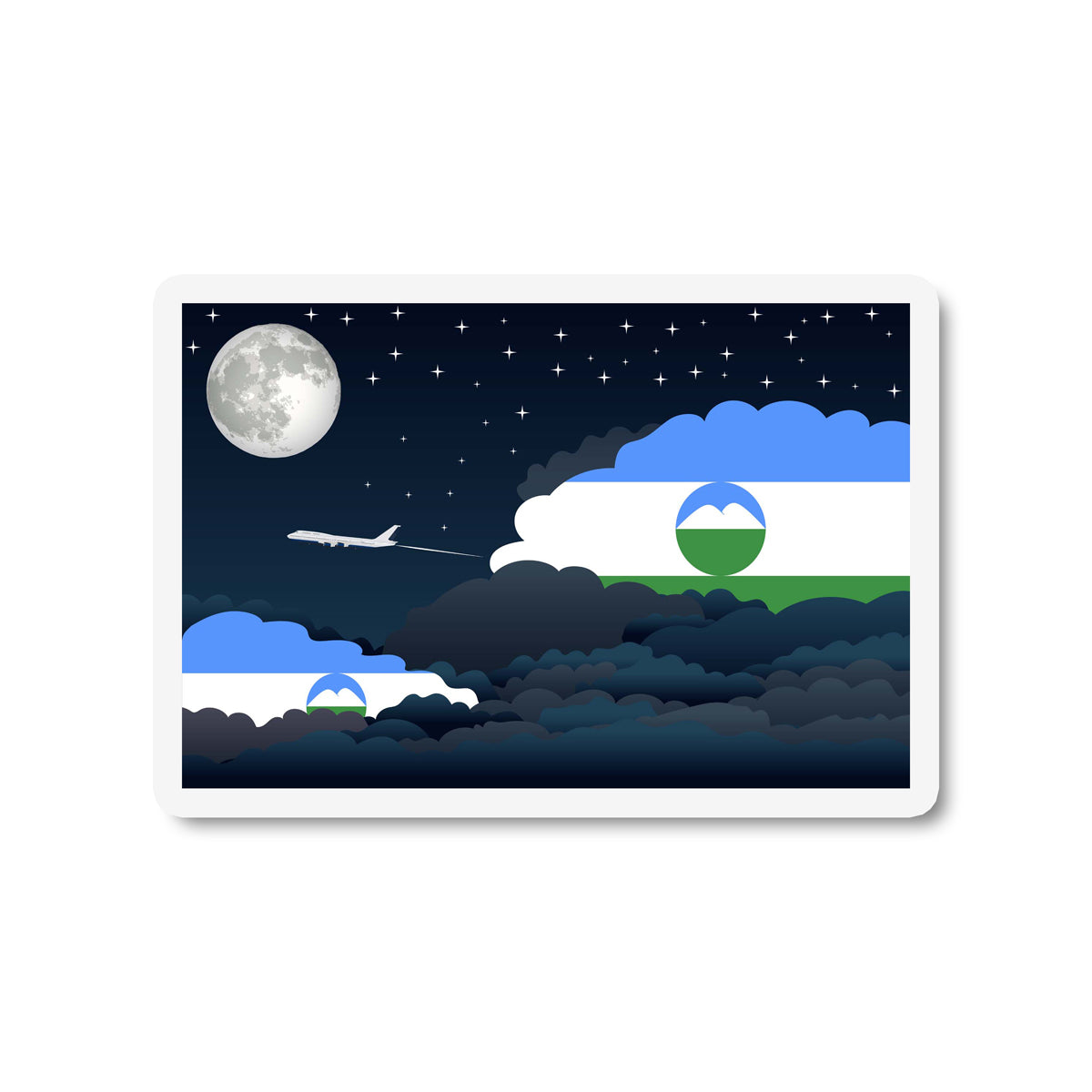 Kabardino Balkaria Night Clouds Fridge Magnet