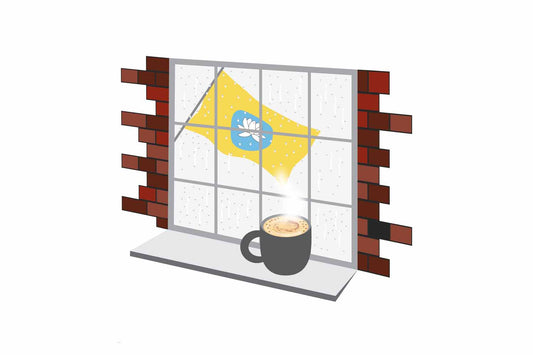 Kalmykia Coffee Rain Window Fridge Magnet