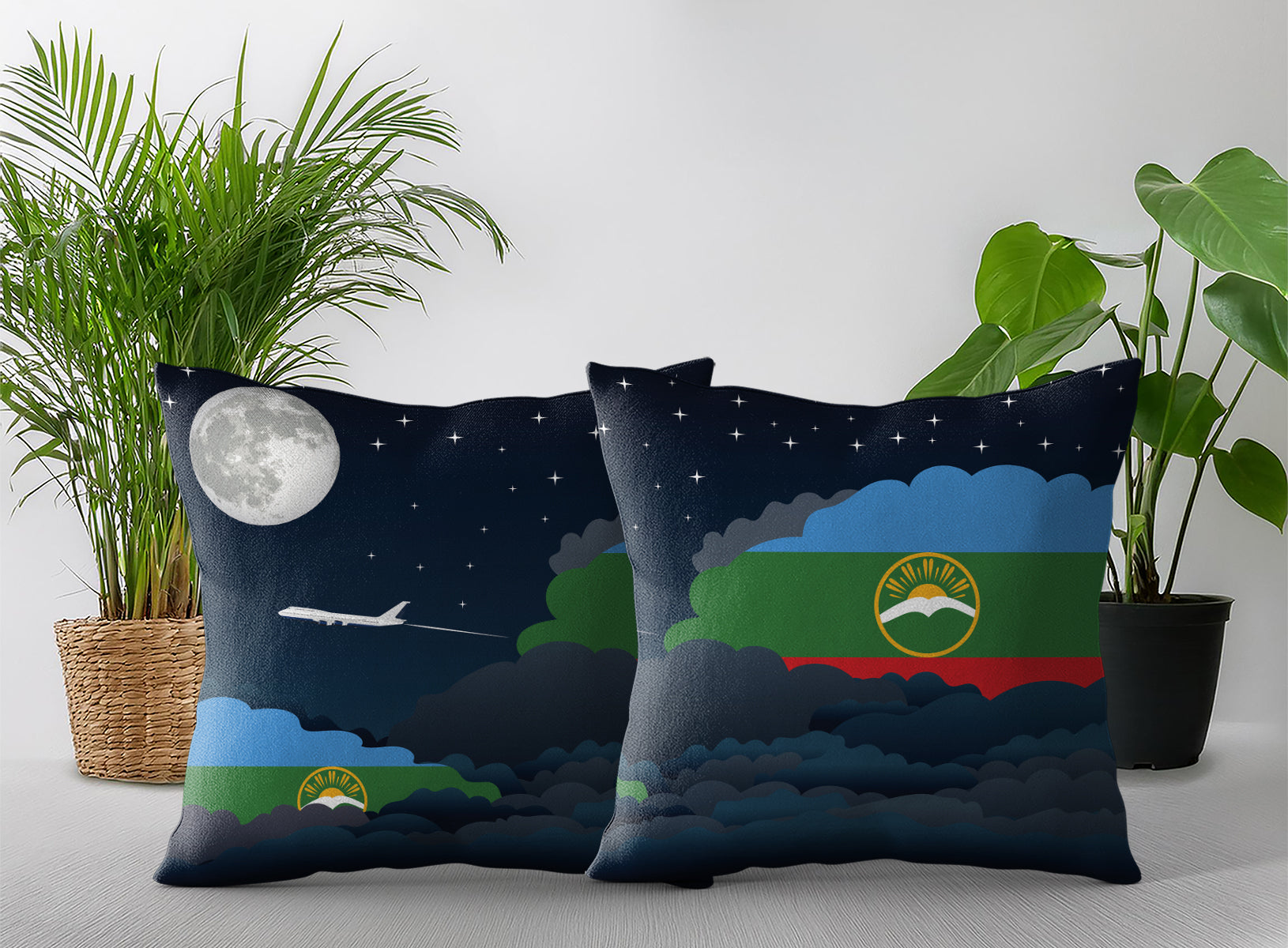 Karachay Cherkessia Night Clouds Pillow Case and Pillow Throw