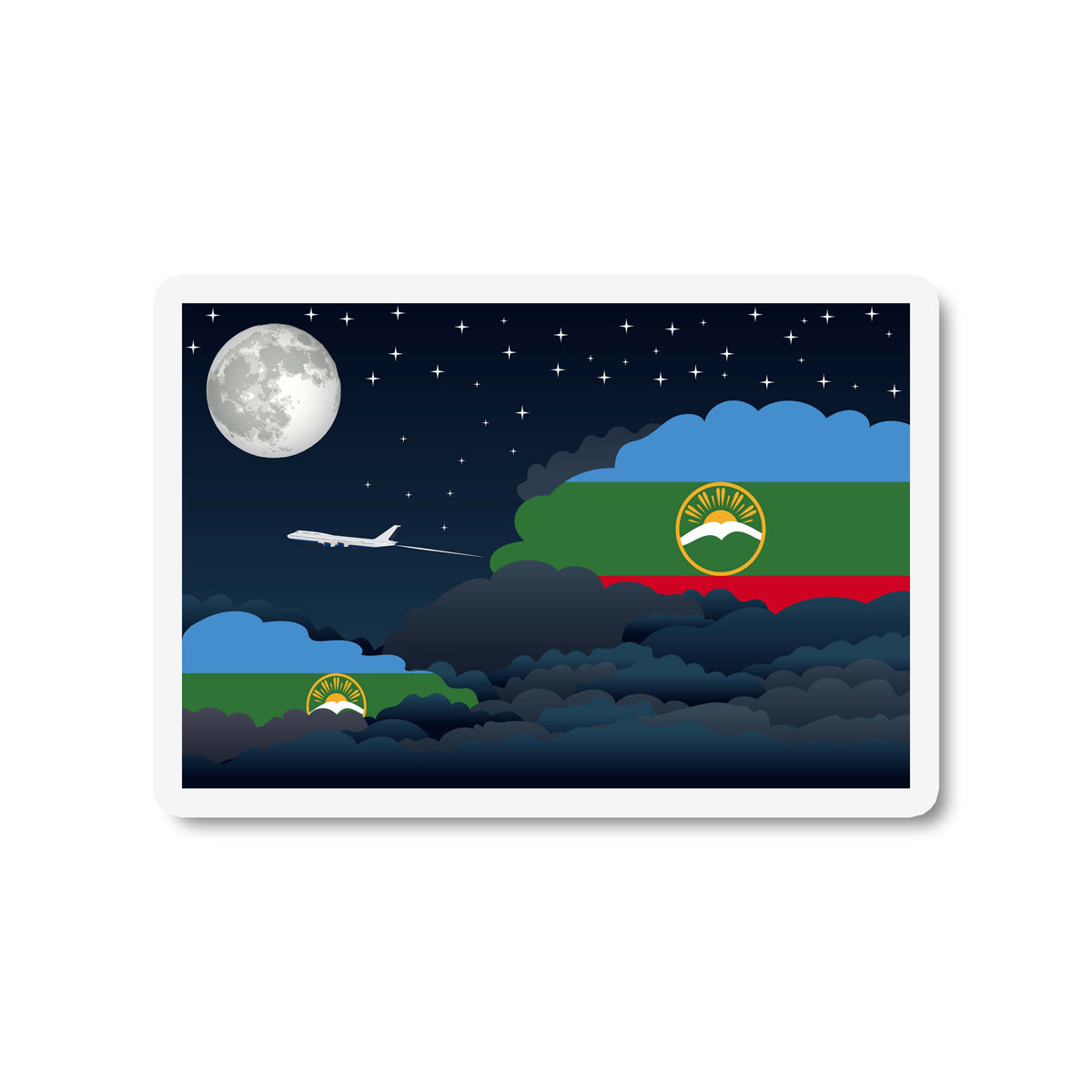 Karachay Cherkessia Night Clouds Fridge Magnet