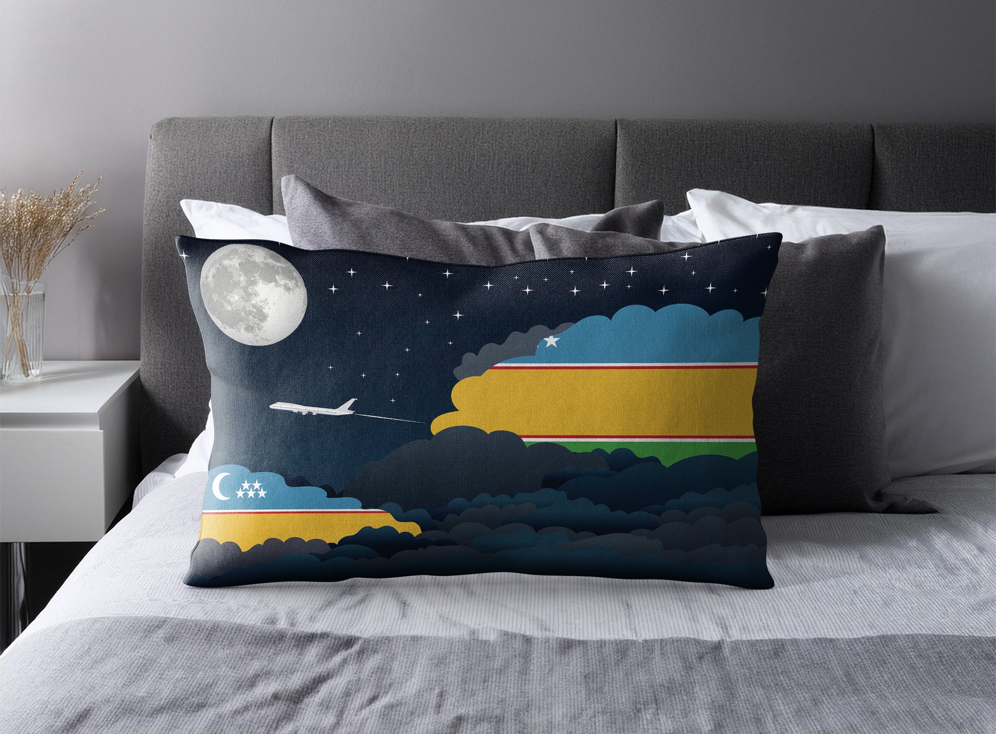 Karakalpakstan Night Clouds Pillow Case and Pillow Throw