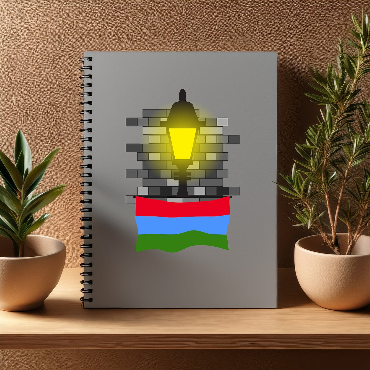 Karelia  Street Lamp Bricks Notebook