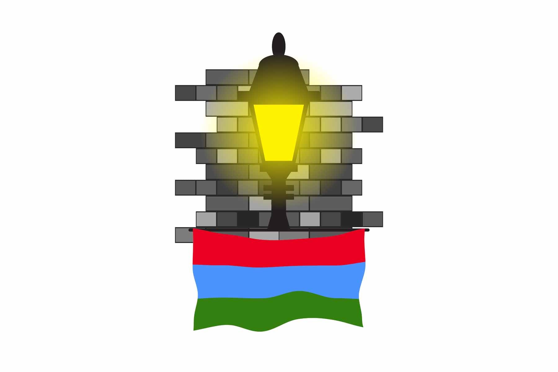 Karelia Street Lamp Bricks Fridge Magnet