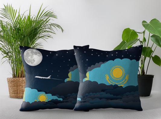 Kazakhstan Night Clouds Pillow Case and Pillow Throw