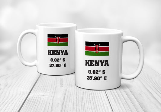 Kenya Laitutude Longitude Mug