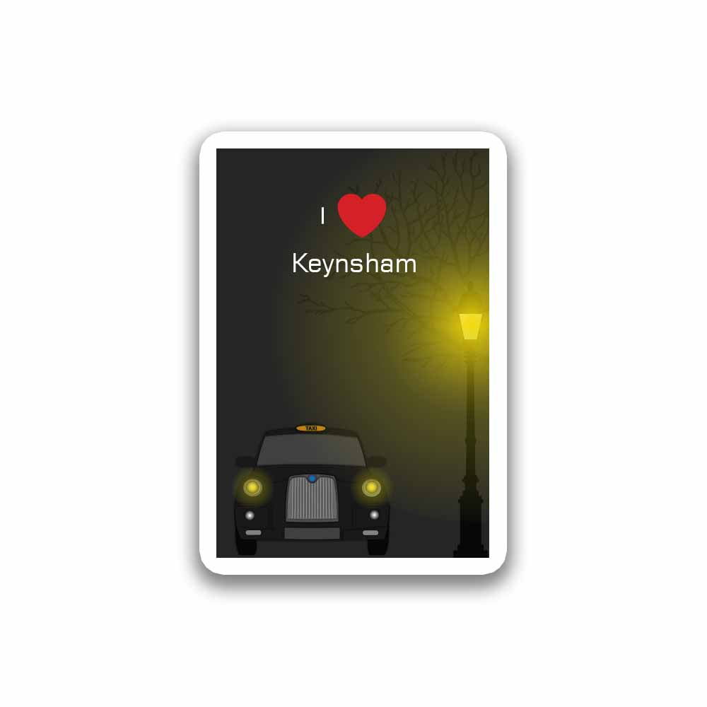Keynsham Taxi Black Fridge Magnet