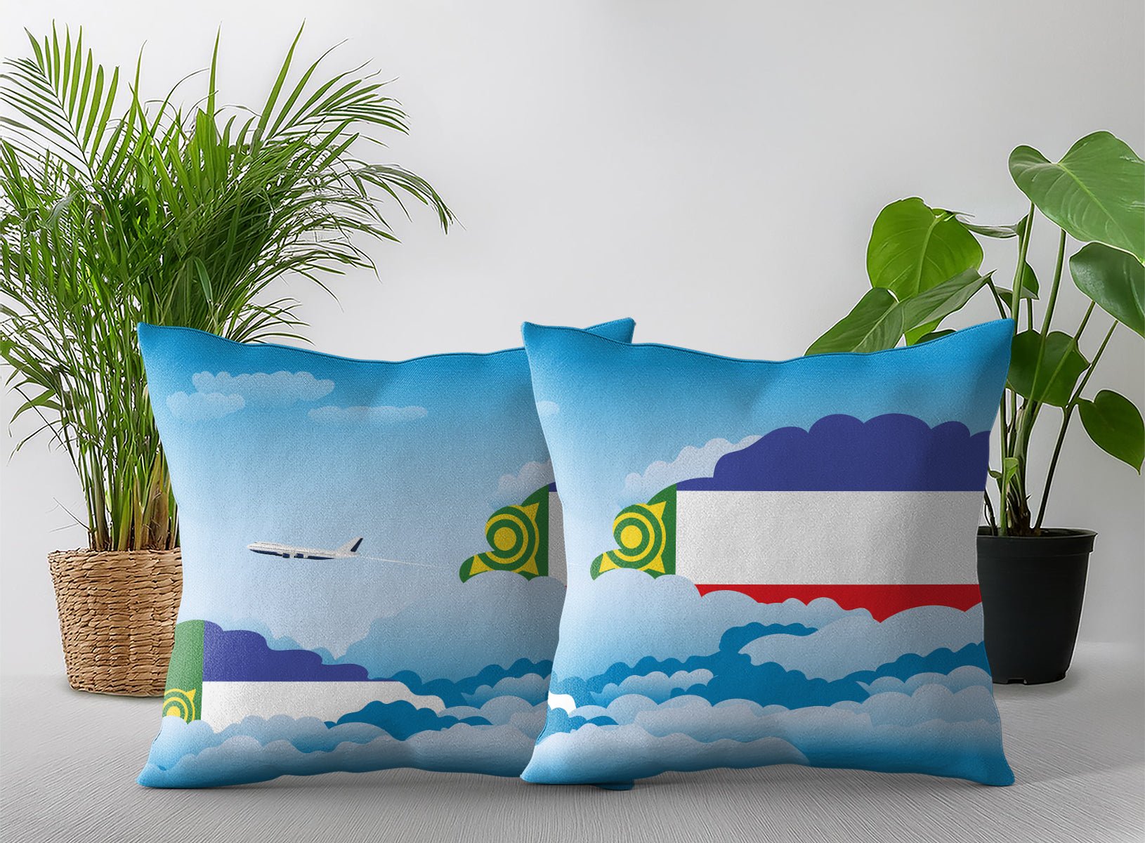 Khakassia Day Clouds Pillow Case and Pillow Throw