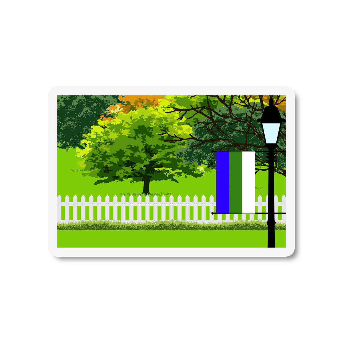 Komi Trees and Street Lamp Sticker