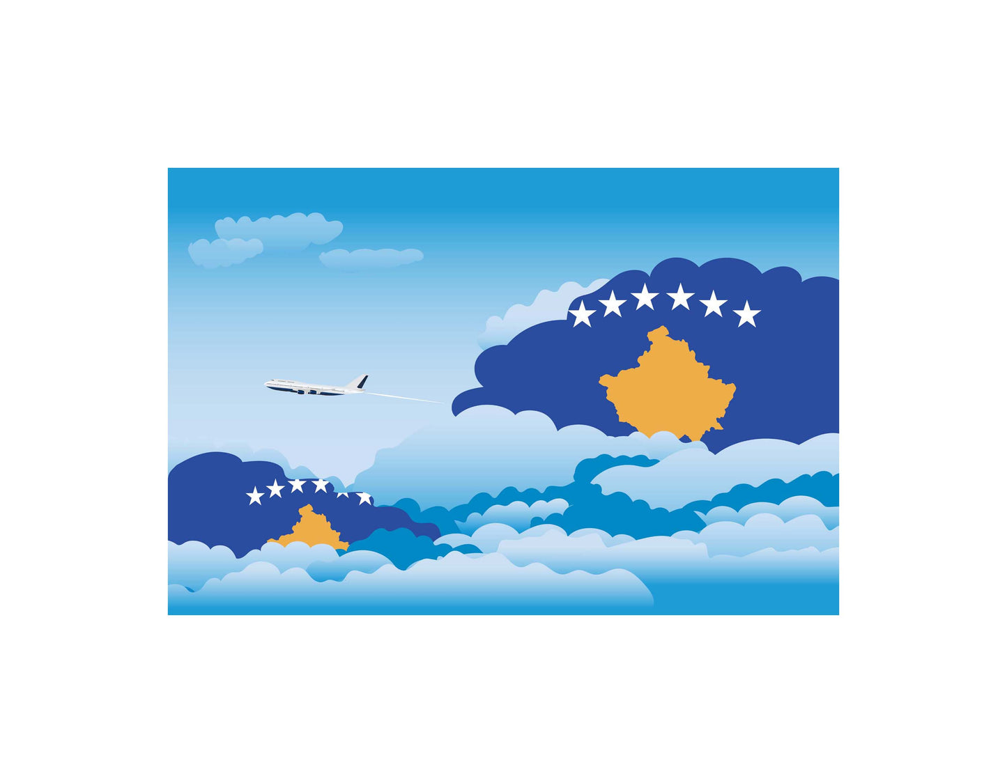 Kosovo Day Clouds Blanket Throw
