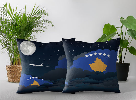 Kosovo Night Clouds Pillow Case and Pillow Throw