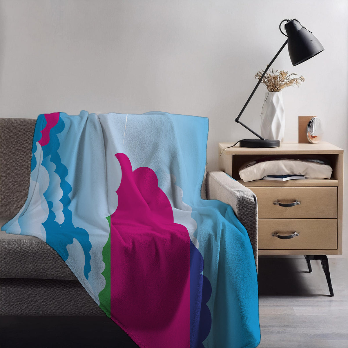 Kuban Peoples Republic Day Clouds Blanket Throw