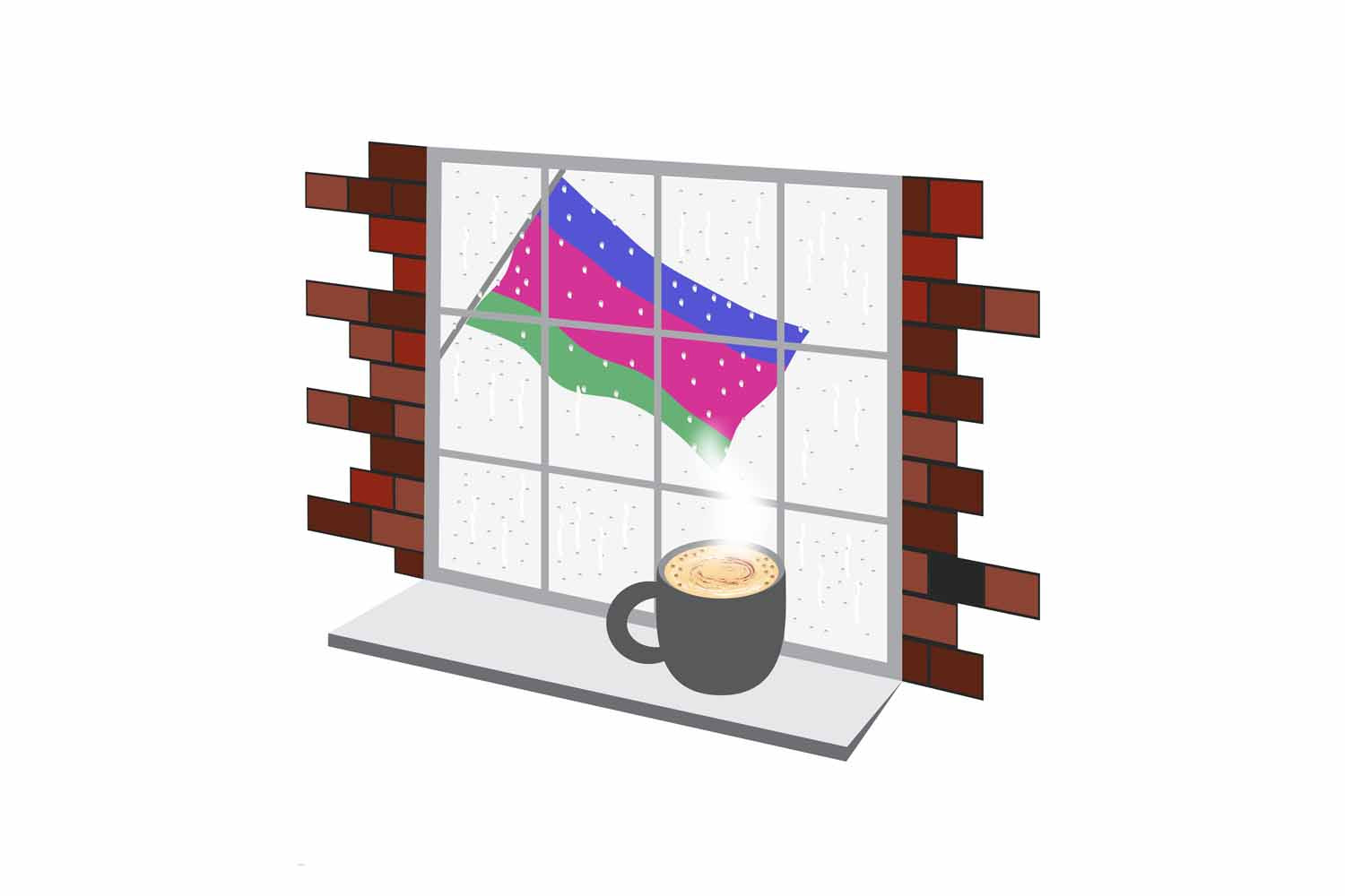 Kuban Peoples Republic Coffee Rain Window Fridge Magnet
