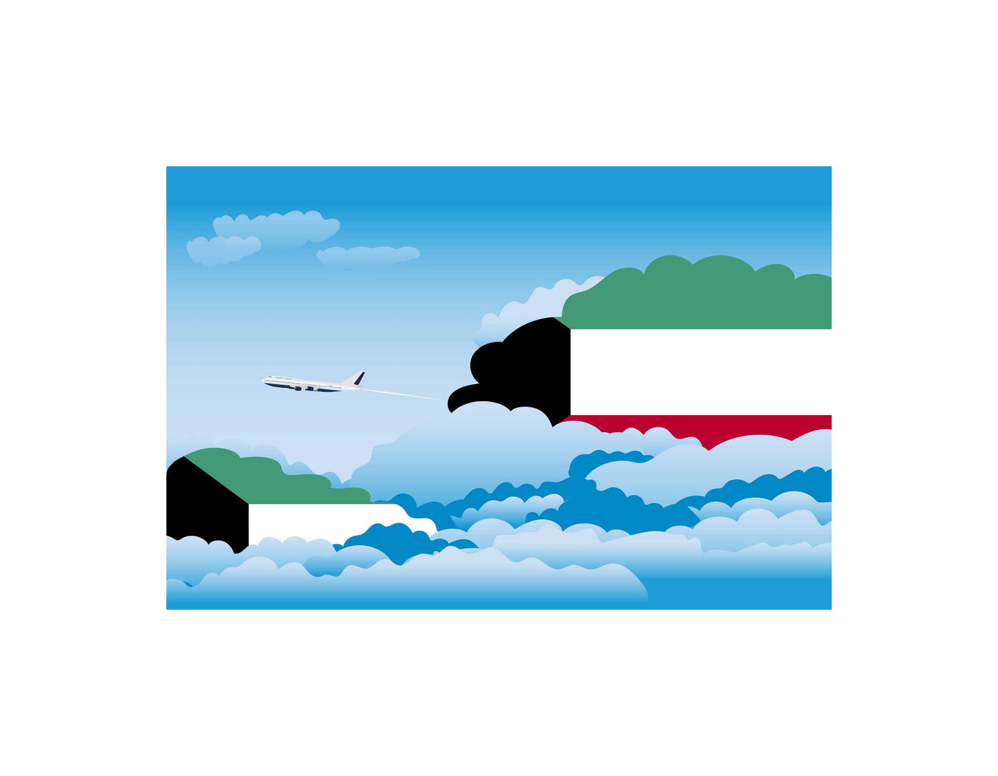Kuwait Day Clouds Blanket Throw