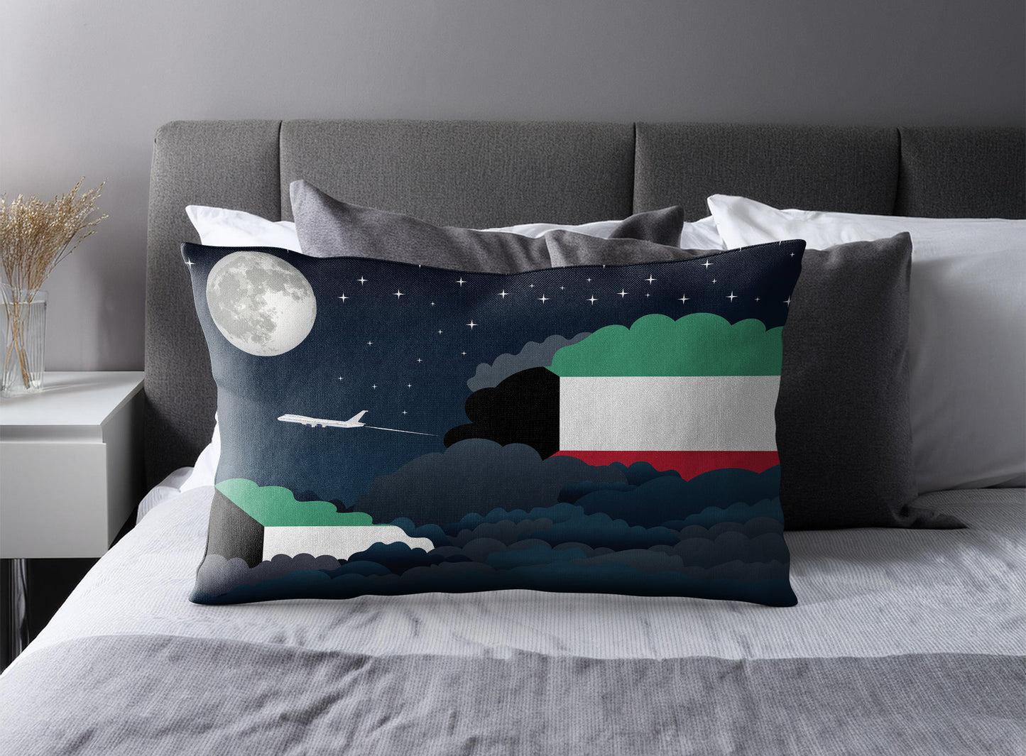 Kuwait Night Clouds Pillow Case and Pillow Throw