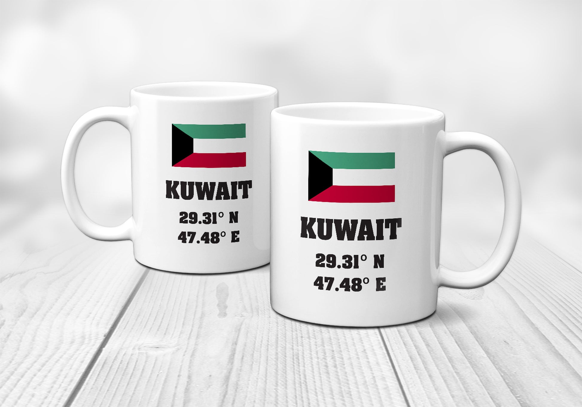 Kuwait Laitutude Longitude Mug